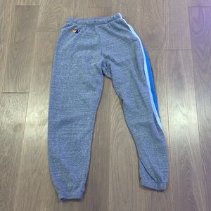 Aviator nation blue stripe grey sweatpants